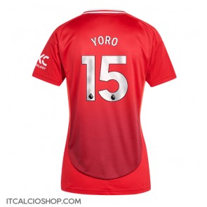 Manchester United Leny Yoro #15 Prima Maglia Femmina 2024-25 Manica Corta